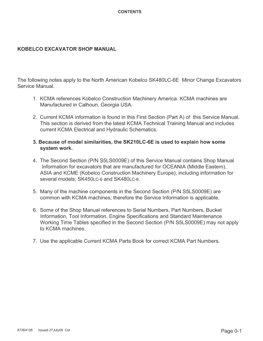 Manual de Reparación Excavadora Kobelco SK480LC-6