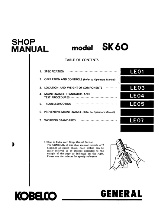 Manual de Reparación Excavadora Kobelco SK560
