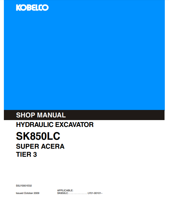 Manual de Reparación Excavadora Kobelco SK850LC SUPER ACERA TIER 3