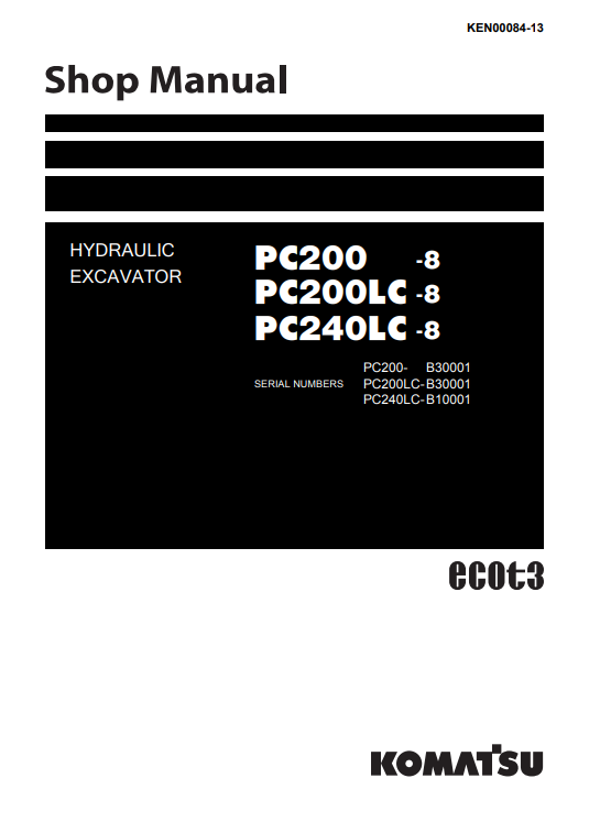 Manual de Reparación Excavadora Komatsu PC200-8, PC200LC-8, PC240LC-8