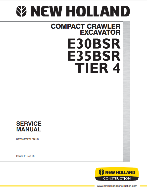 Manual de Reparación Excavadora New Holland E30BSR , E35BSR