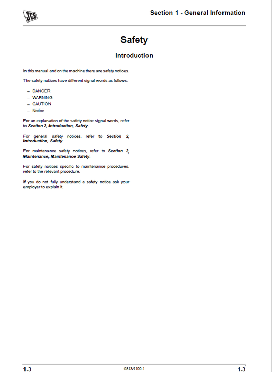 Manual de Reparación Excavadora sobre Orugas JCB JS130