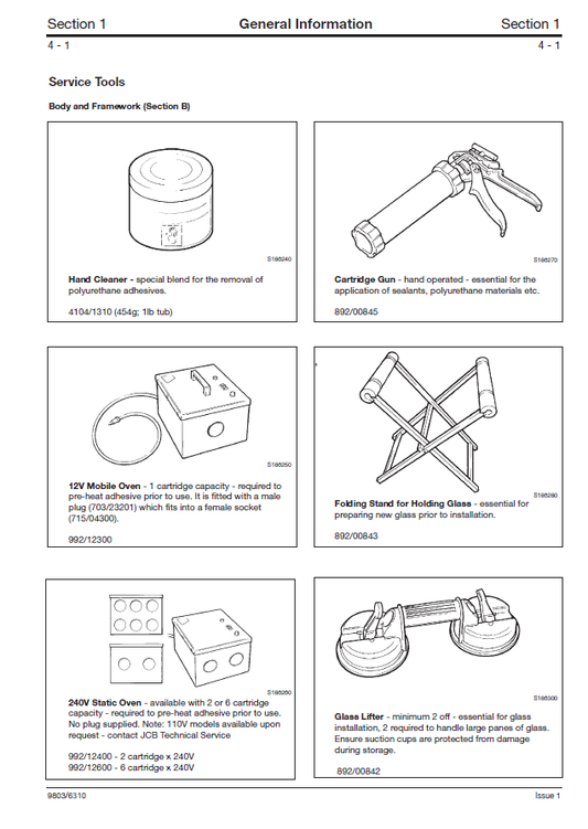 Manual de Servicios Excavadora sobre Ruedas JCB JS130W, JS145W, JS160W, JS175W