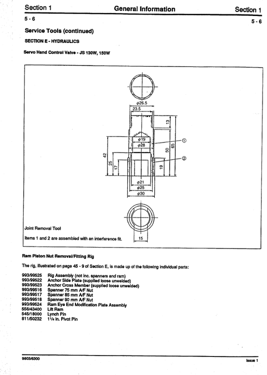 Manual de Reparación Excavadora sobre Ruedas JCB JS130W, JS150W