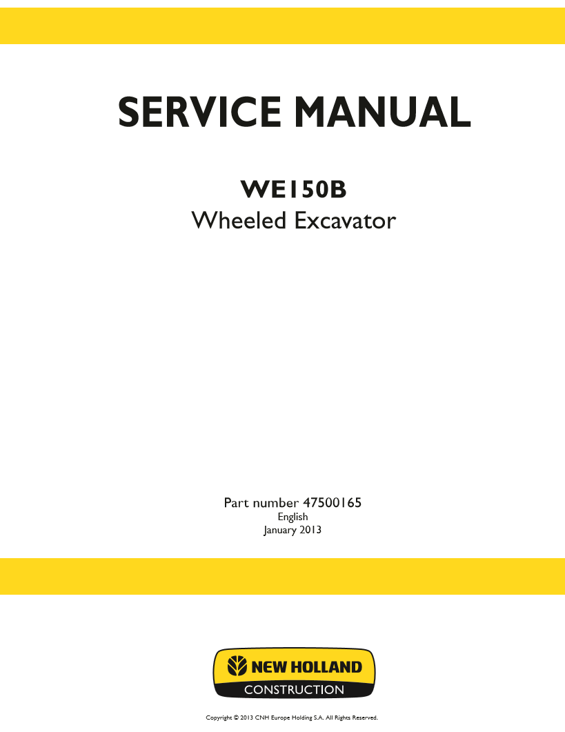 Manual de Reparación Excavadora sobre Ruedas New Holland WE150B