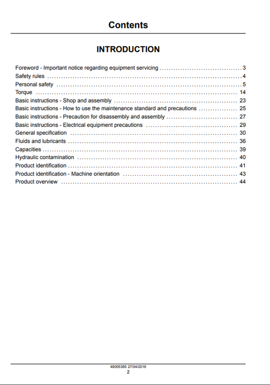 Manual de Reparación Excavadora sobre Ruedas New Holland WE170B, WE190B