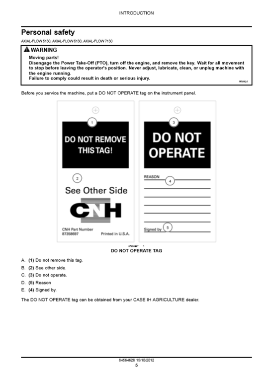 Manual de Reparación Flujo Axial Cosechadora Case IH 5130, 6130, 7130 Tier 4a
