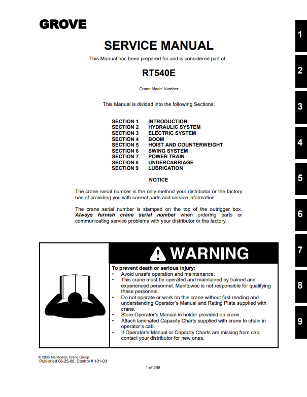 Manual de Reparación Grúa Grove RT540E