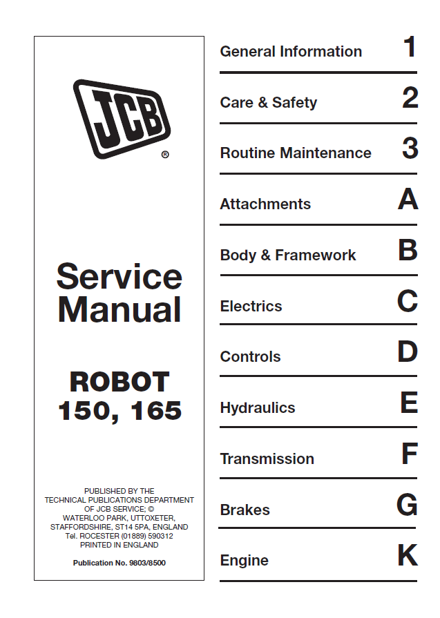 Manual de Reparación JCB ROBOT 150, 165