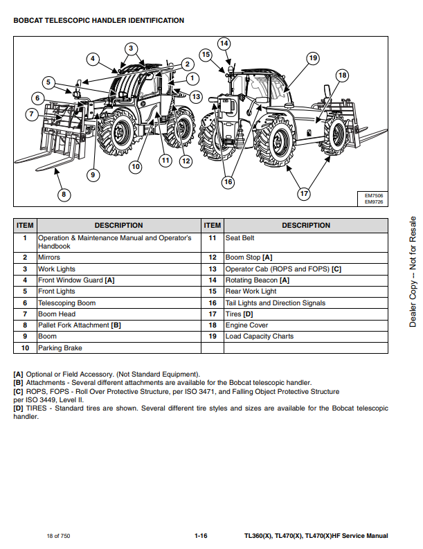 Manual de Reparación Manipulador Telescopico Bobcat TL360(X) TL470(X) TL470(X)HF