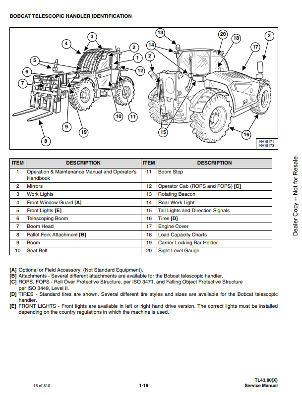 Manual de Reparación Manipulador Telescopico Bobcat TL43.80, TL43.80X, TL43.80X2