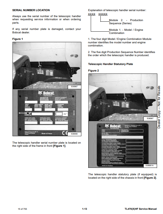 Manual de Reparación Manipulador Telescopico Bobcat TL470(X)HF