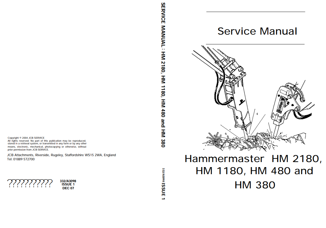 Manual de Reparación Martillo JCB Hammermaster HM 2180 HM 1180 HM 480 HM 380