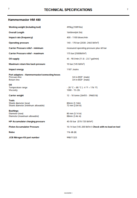 Manual de Reparación Martillo JCB Hammermaster HM 2180 HM 1180 HM 480 HM 380