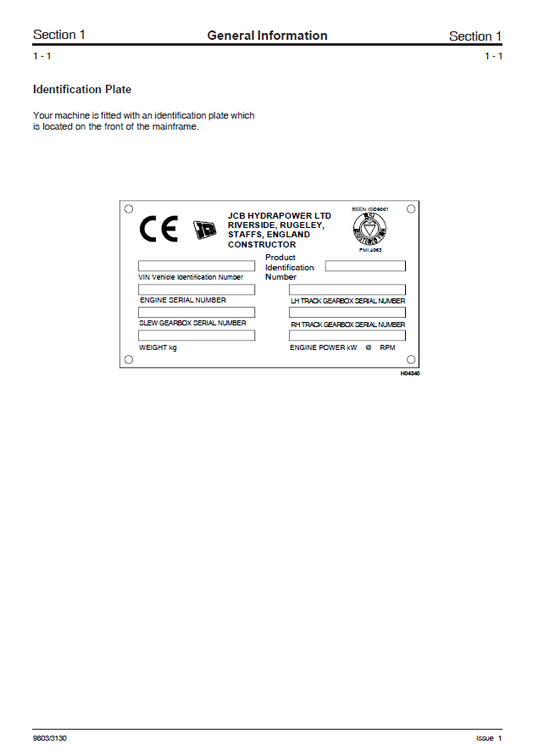 Manual de Reparación Mini Excavadora JCB 801.4 801.5 801.6