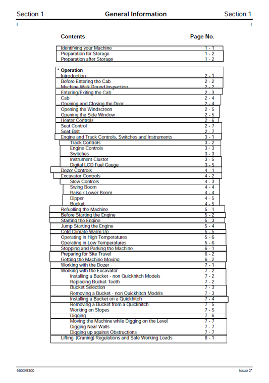 Manual de Reparación Mini Excavadora JCB 8027Z, 8032Z