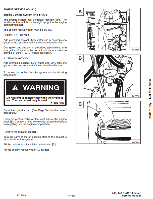 Manual de Reparación Minicargador Bobcat 440, 443. 443B