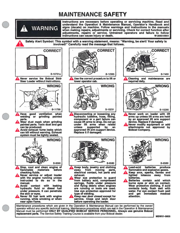 Manual de Reparación Minicargador Bobcat 630, 631, 632