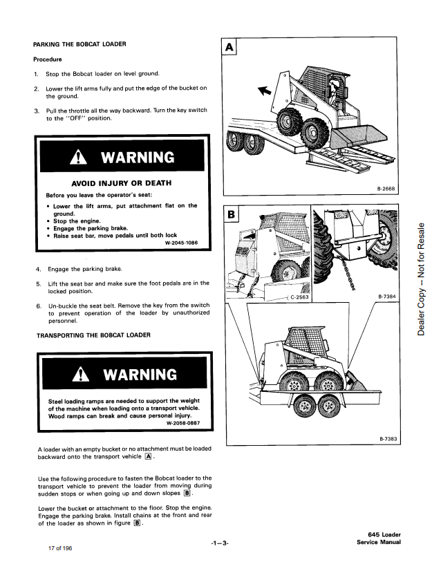 Manual de Reparación Minicargador Bobcat 645