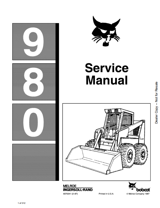 Manual de Reparación Minicargador Bobcat 980