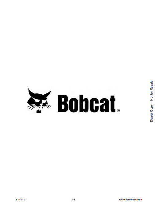 Manual de Reparación Minicargador Bobcat A770