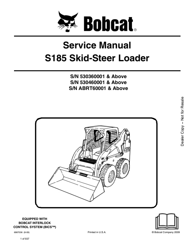Manual de Reparación Minicargador Bobcat S185