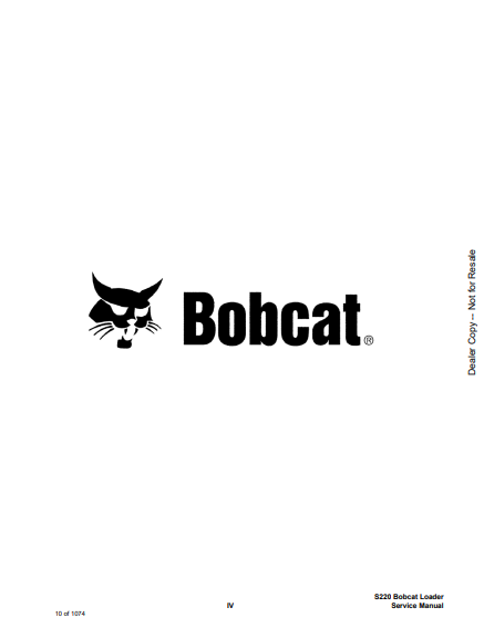 Manual de Reparación Minicargador Bobcat S220