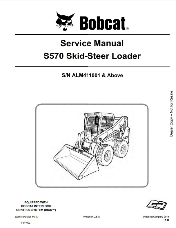 Manual de Reparación Minicargador Bobcat S570
