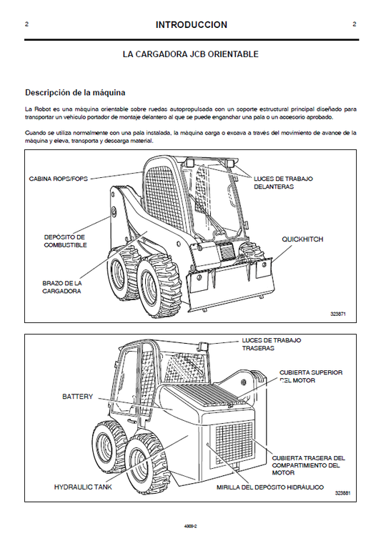 Manual del Operador Minicargador JCB Robot 160, 170, 170HF