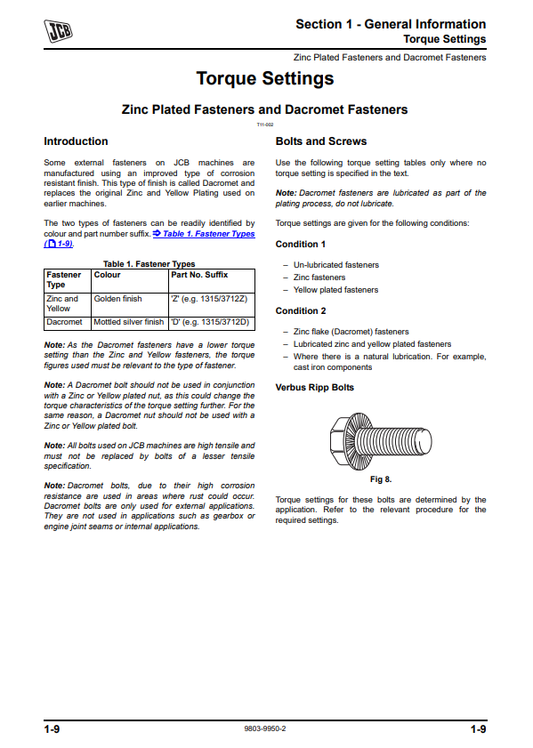 Manual de Reparación Minicargador de Plataforma Grande JCB