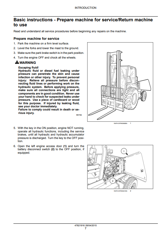 Manual de Reparación Montacarga Case 586H , 588H