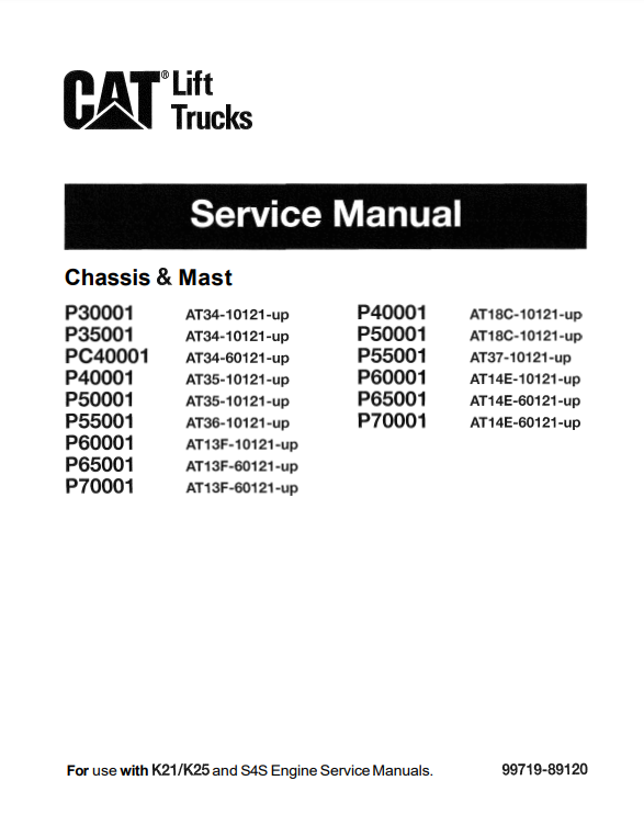 Manual de Reparación Montacarga Caterpillar P30001 a P70001