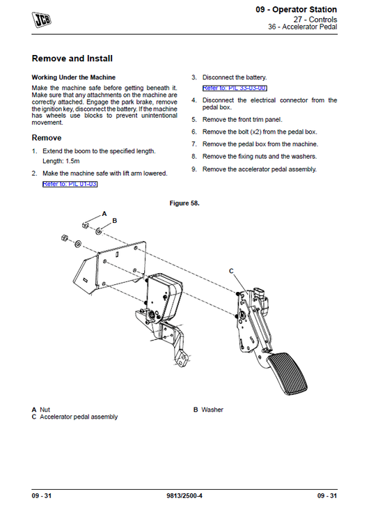 Manual de Reparación Montacarga JCB TLT 30D High Lift, TLT 35D, TLT 35D 4 × 4
