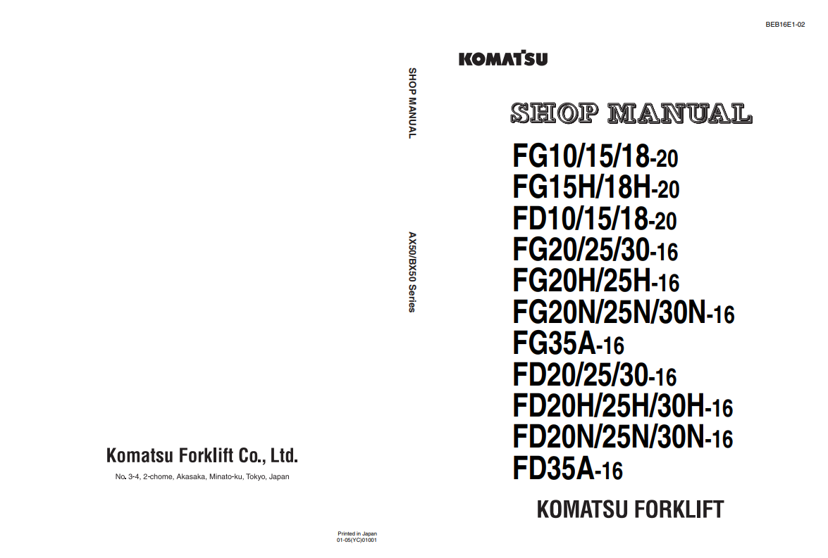 Manual de Reparación Montacarga Komatsu FD - FG Series