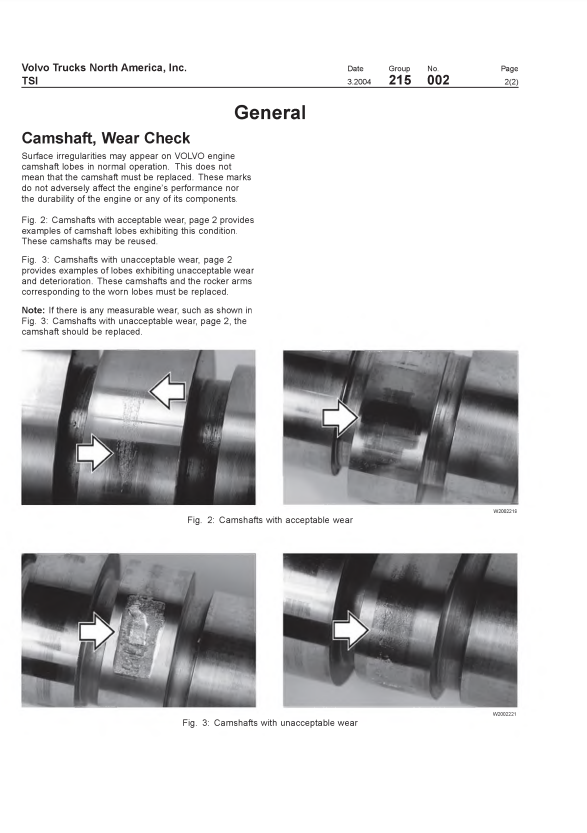 Manual de Reparación Motor - Arbol de Levas Volvo D12, D12A, D12B