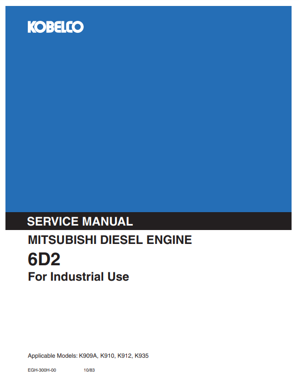 Manual de Reparación Motor Diesel Mitsubishi - Kobelco 6D2
