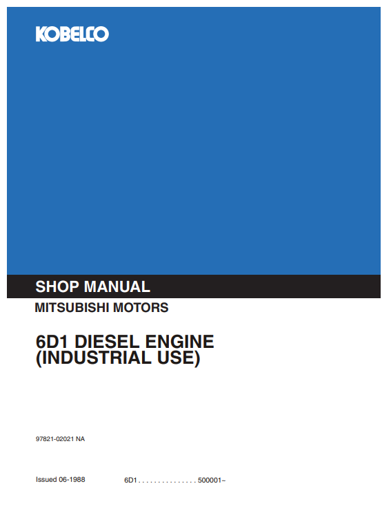 Manual de Reparación Motor Diesel Mitsubishi Kobelco 6D1