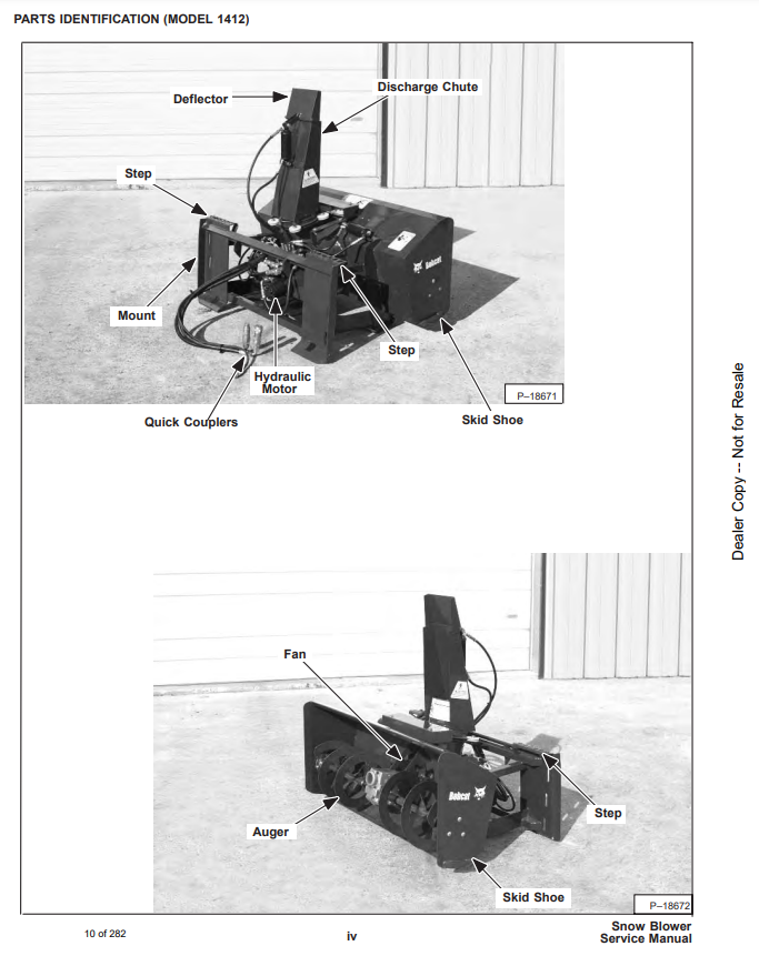 Manual de Reparación Quitanieves Bobcat