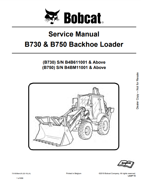 Manual de Reparación Retroexcavadora Bobcat B730 y B750