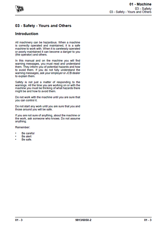 Manual de Reparación Retroexcavadora Sobre Orugas JCB 1CX, 1CXT