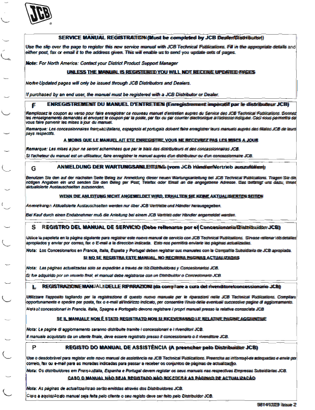 Manual de Partes Retroexcavadora JCB 214E, 3C