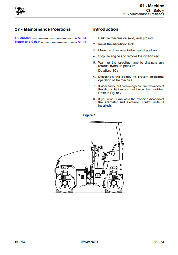 Manual de Reparación Rodillos en Tandem JCB CT 160, CT 260