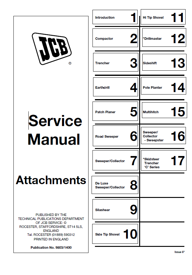 Manual de Reparación Servicio de Accesorios JCB