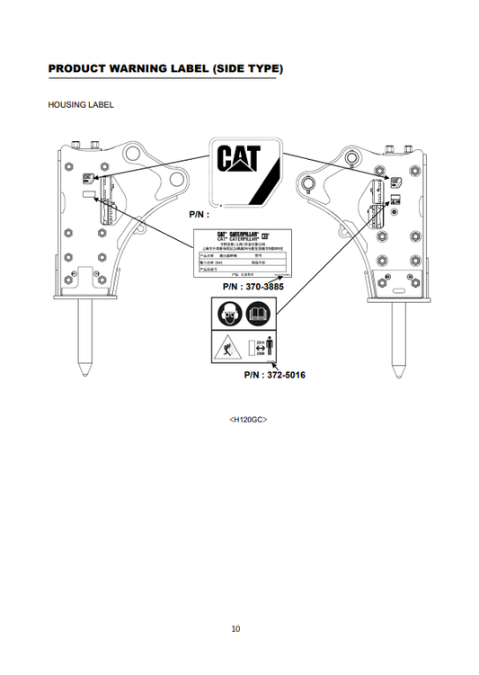 Manual de Reparación Servicio de Martillos Hidraúlicos Caterpillar H120GC, H120GCS