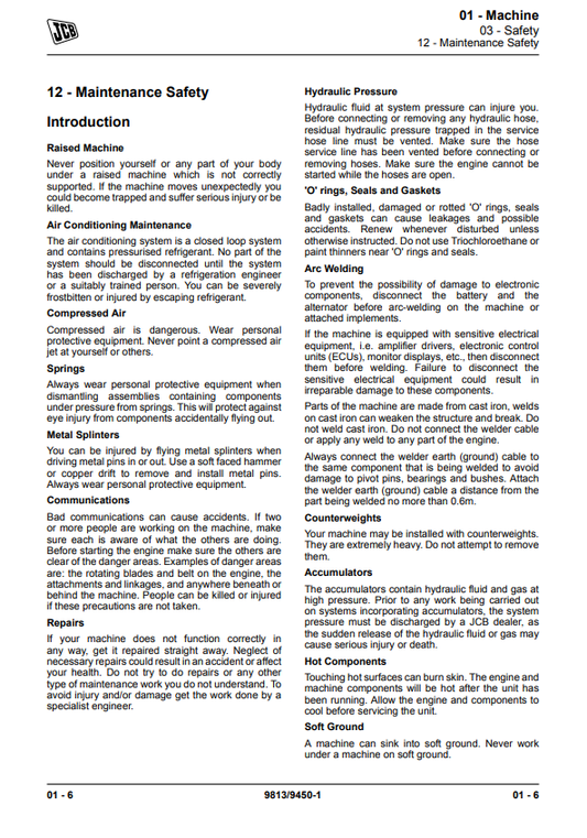 Manual de Reparación Telehandler JCB 508-66, 509-45, 510-44, 510-55