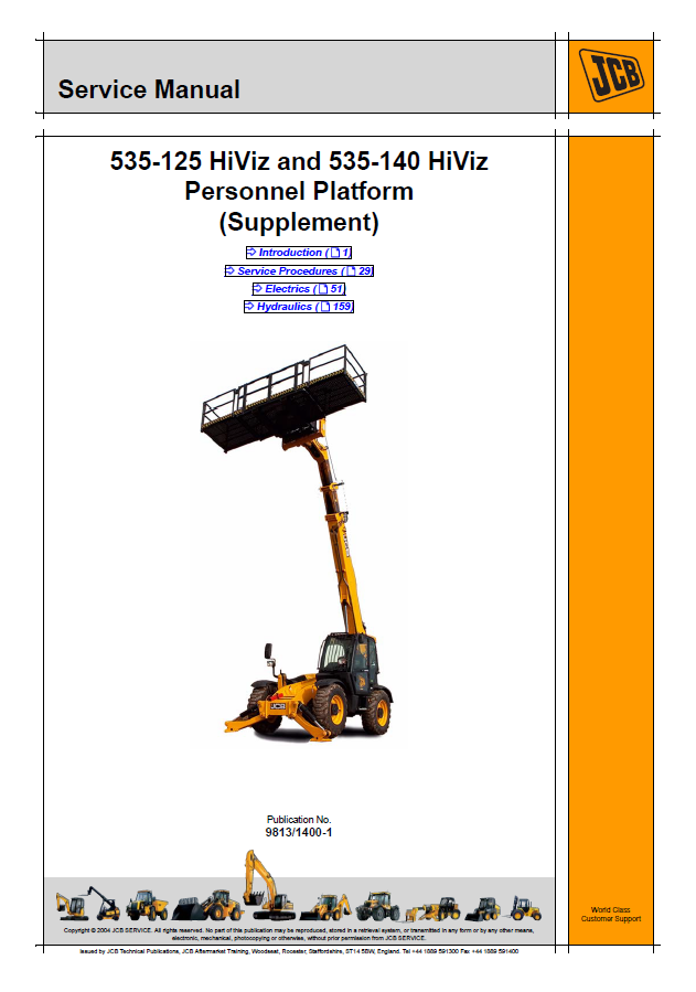 Manual de Reparación Telehandler JCB 535-125 HiViz y 535-140 HiViz