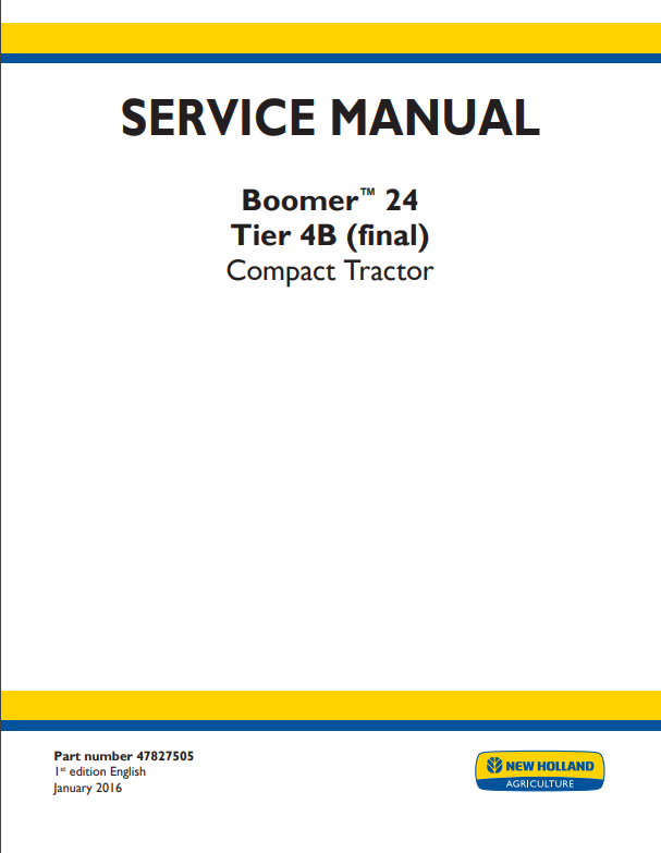 Manual de Reparación Tractor Boomer 24 New Holland