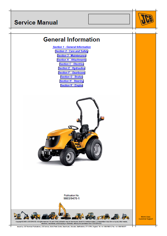 Manual de Reparacion Tractor JCB 323, JCB 327 HST