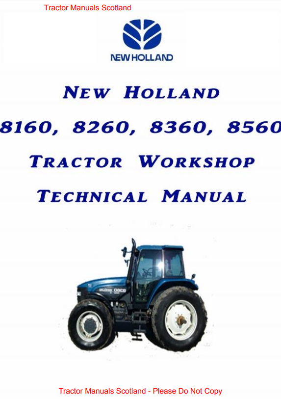 Manual de Reparación Tractor New Holland 8160,8260,8360,8560