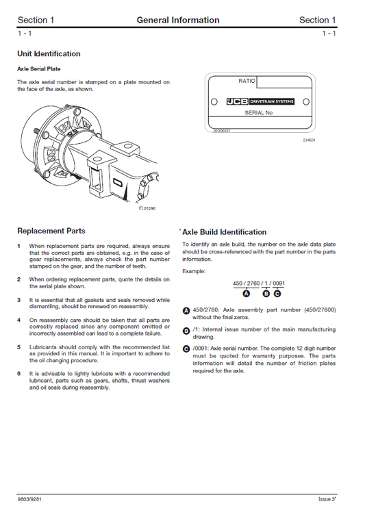 Manual de Reparación Transmisión Mecanica JCB PD40 EJES